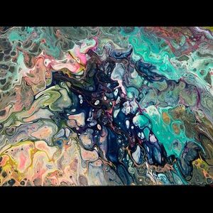 “Water Dragon” Original Signed Abstract Painting